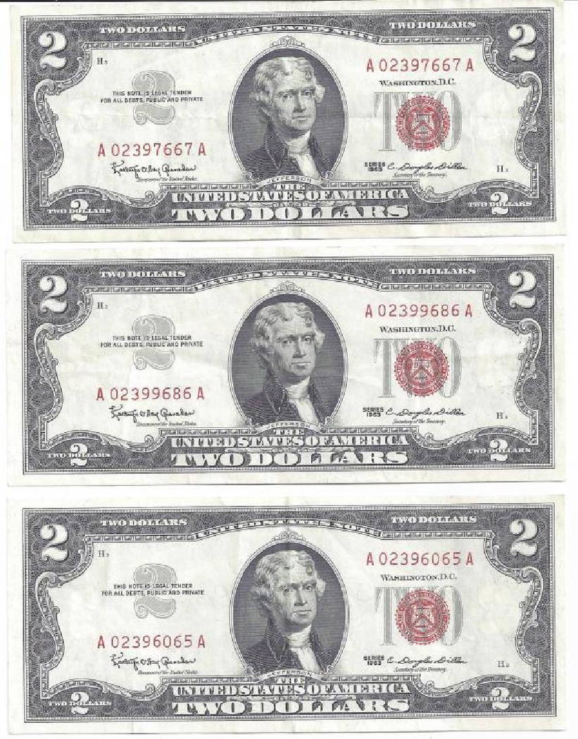 Group Of Collectible Us Currency Notes