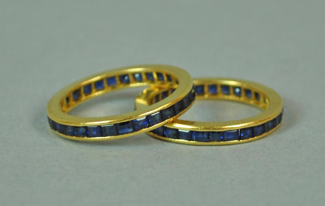 (2) TIFFANY & CO. 18K SAPPHIRE ETERNITY BANDS (1 of 2)