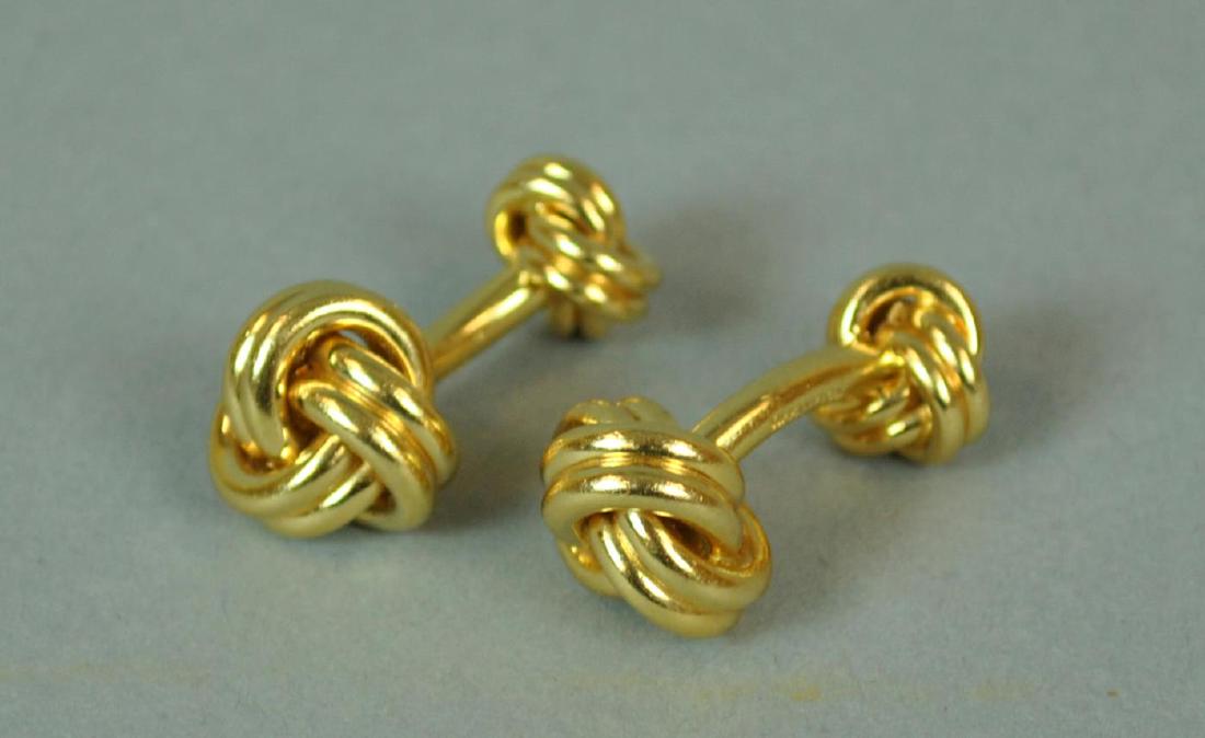 PAIR TIFFANY & CO. 14K KNOT CUFFLINKS (1 of 2)