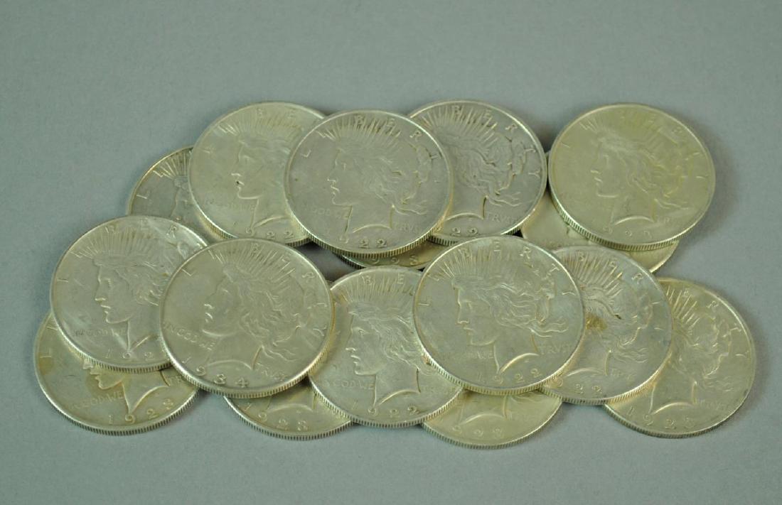 (16) US SILVER PEACE DOLLARS (1 of 1)