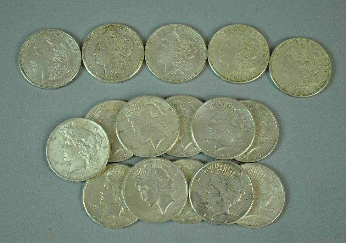 (16) US SILVER PEACE & MORGAN DOLLARS (1 of 6)