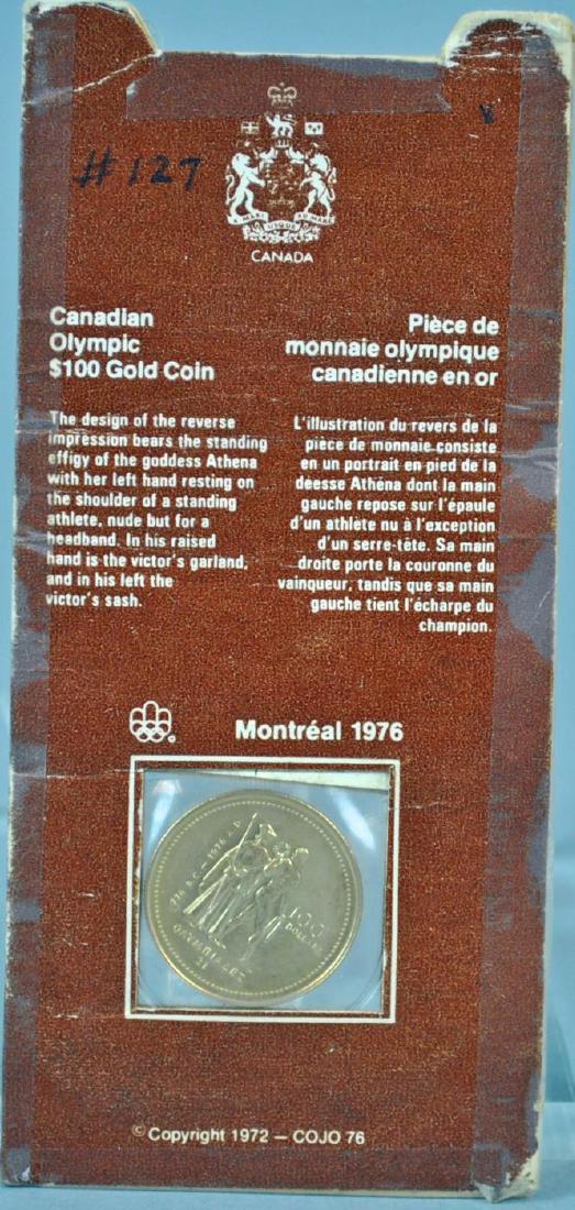 CANADIAN 1976 $100 OLYMPIC GOLD COIN (1 of 3)