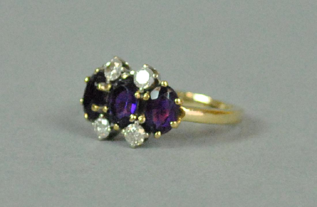 14K AMETHYST & DIAMOND RING (1 of 4)
