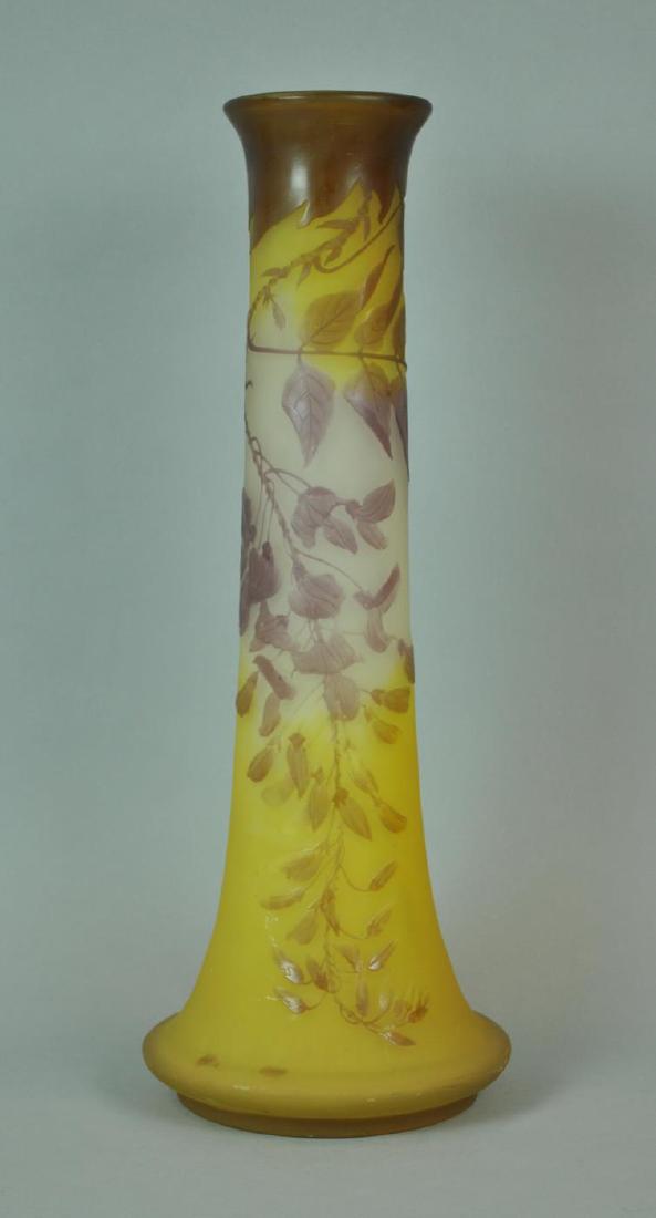 TALL GALLE CAMEO GLASS VASE, 21IN. (1 of 7)