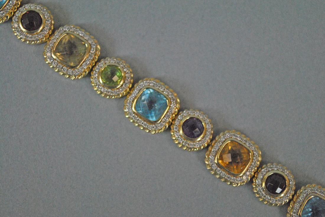 14K GEMSTONE & DIAMOND BRACELET (1 of 3)