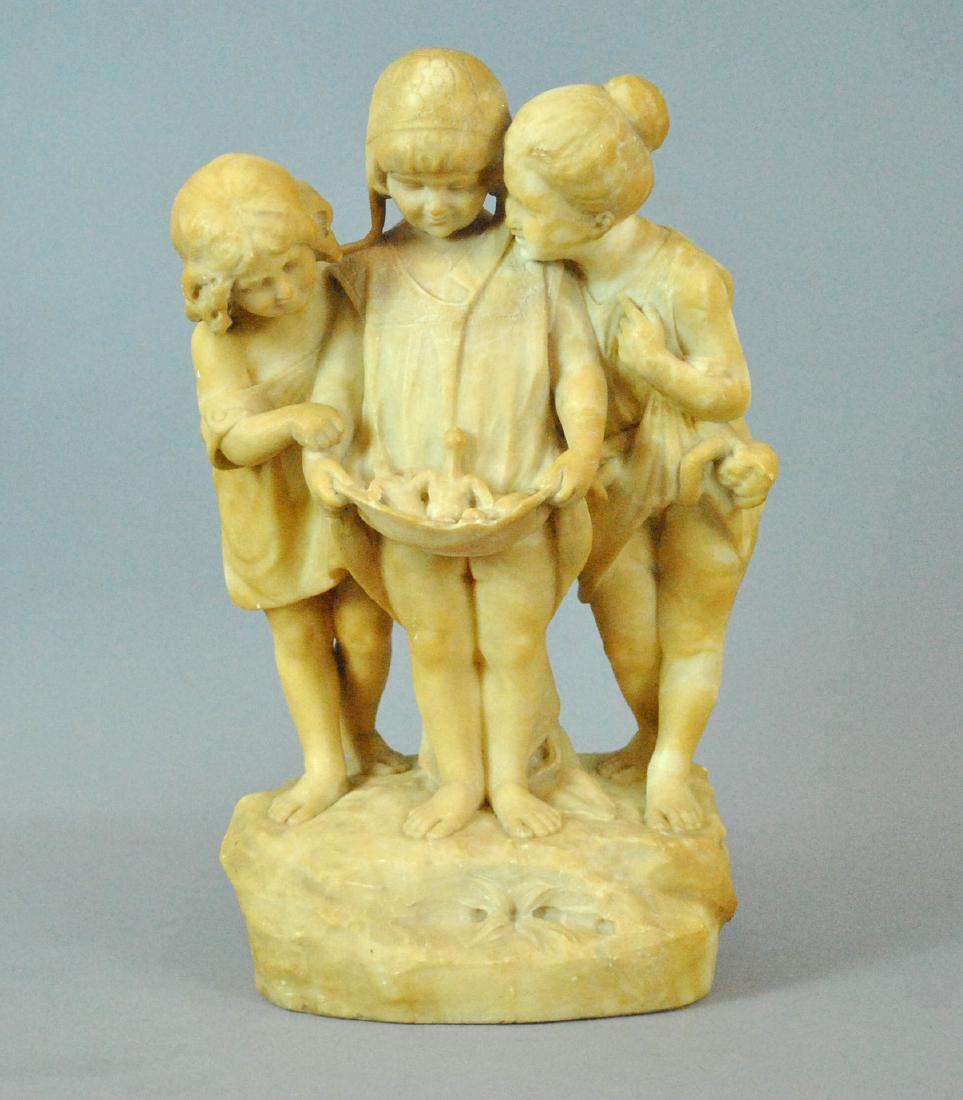 LARGE CARVED ALABASTER FIGURAL GROUP (1 of 6)