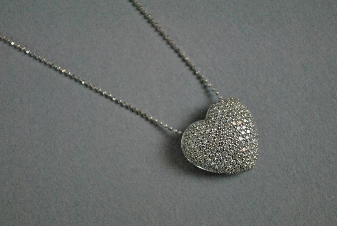 14K DIAMOND HEART-FORM SLIDE PENDANT ON CHAIN (1 of 3)