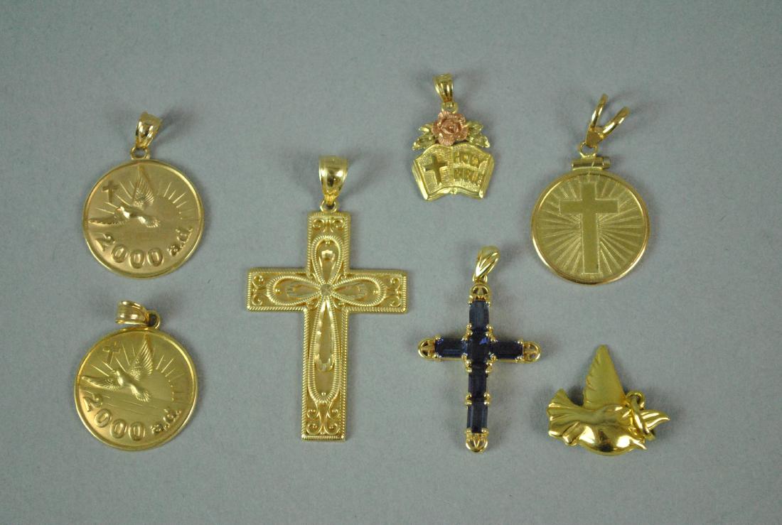 (7) 14K RELIGIOUS PENDANTS & CHARMS (1 of 1)