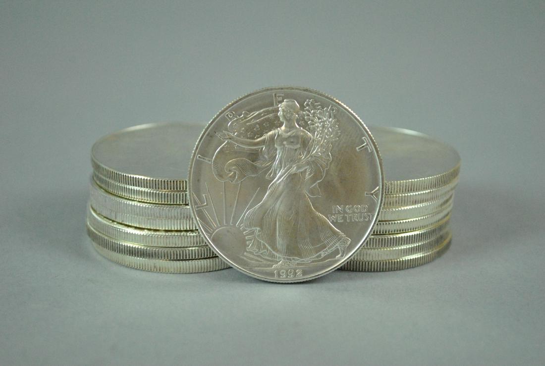 (15) US AMERICAN EAGLE SILVER DOLLAR COINS (1 of 1)