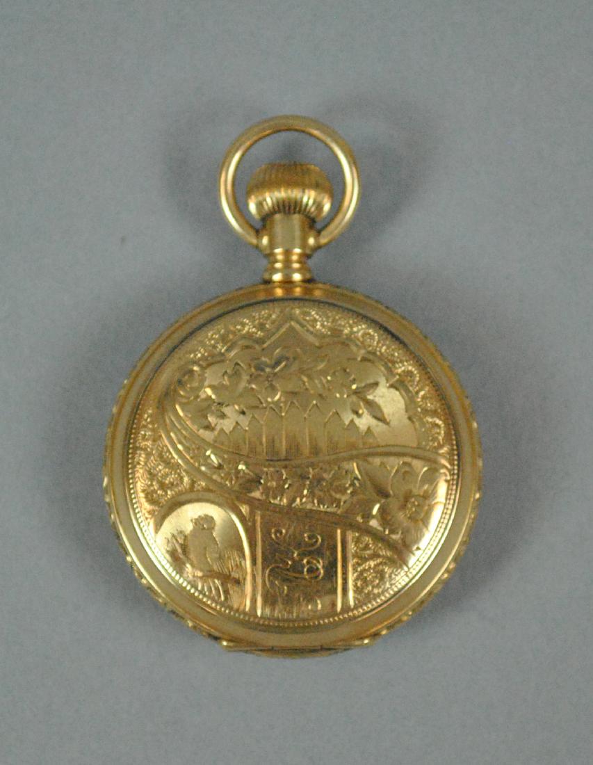 LADIES HAMPDEN 14K HUNTER CASE POCKET WATCH (1 of 4)