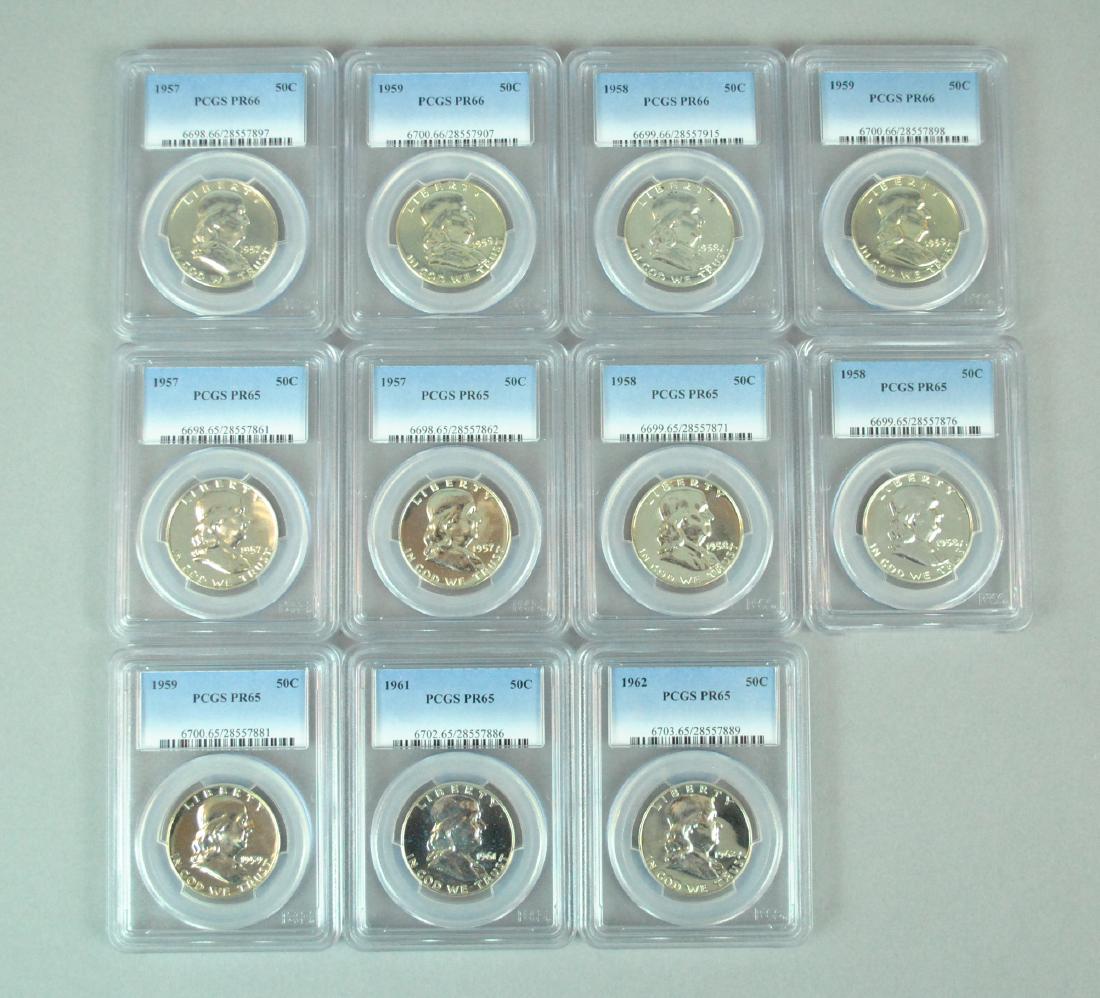 11) PR66 & PR65 GRADED US SILVER HALF-DOLLAR COINS (1 of 4)