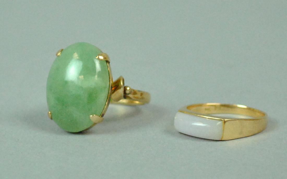 (2) 14K JADE RINGS (1 of 4)