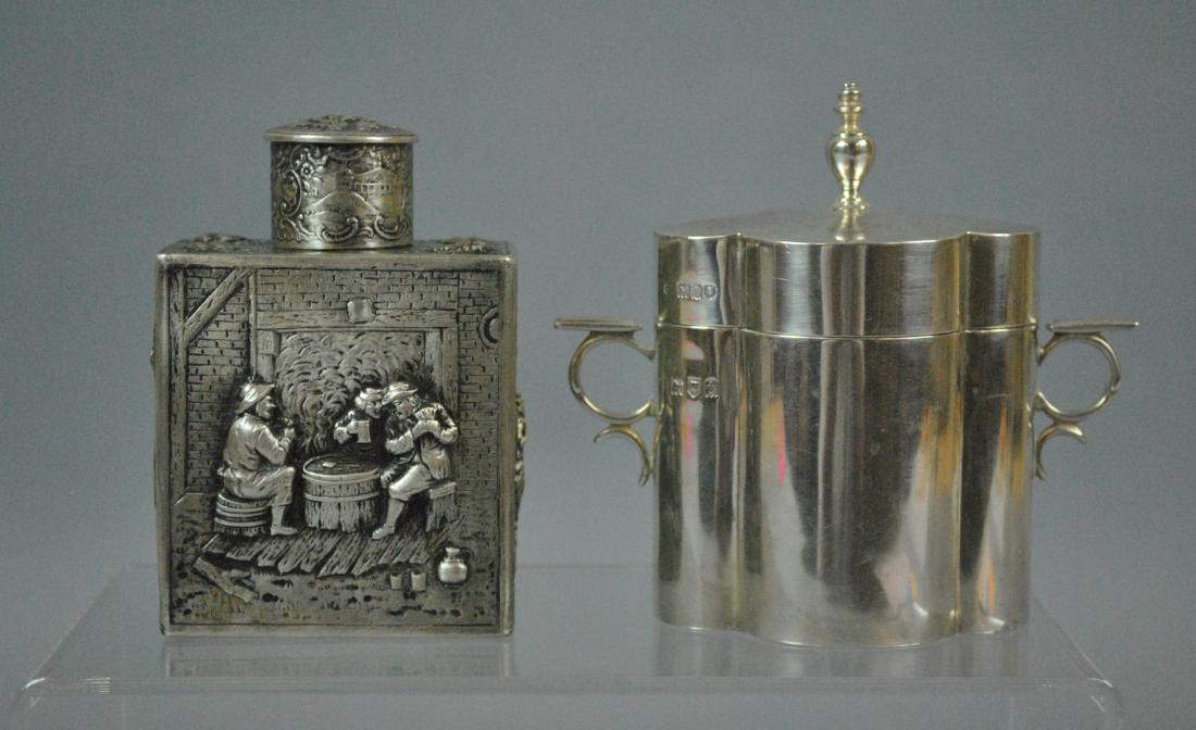 (2) CONTINENTAL SILVER TEA CADDYS (1 of 7)