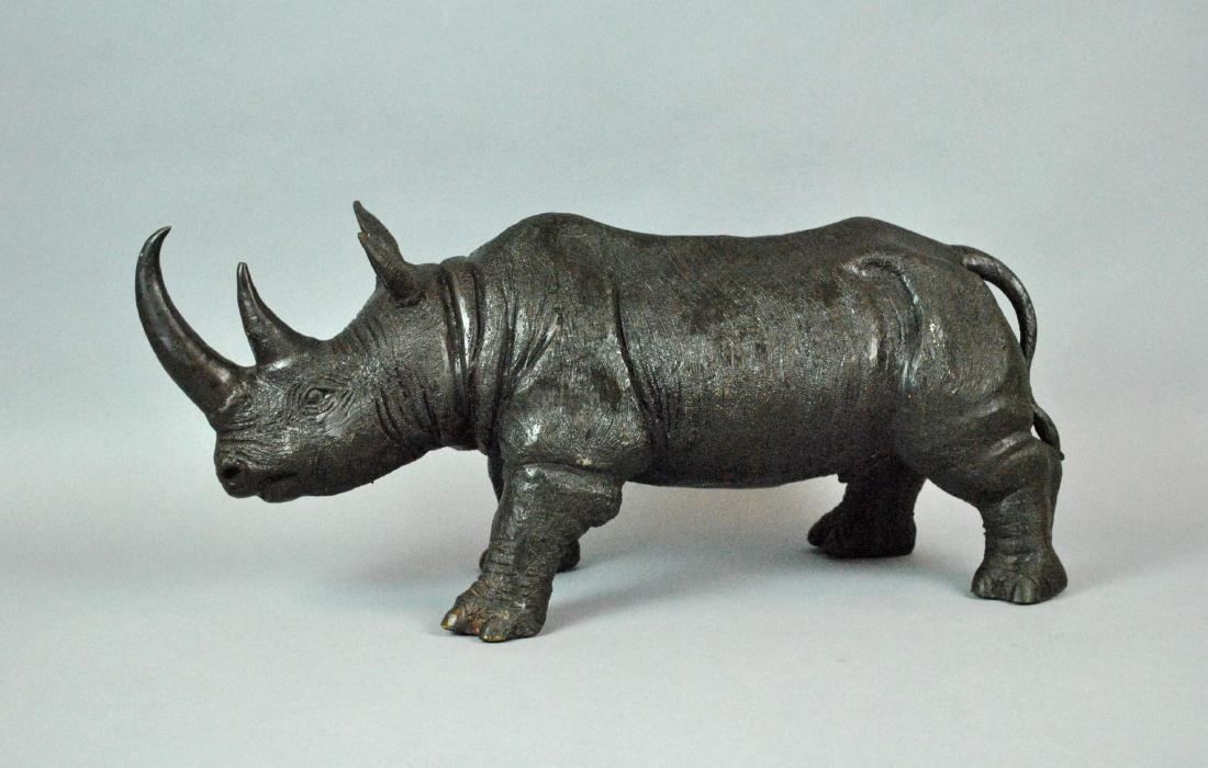 LARGE BRONZE RHINOCEROS (1 of 3)