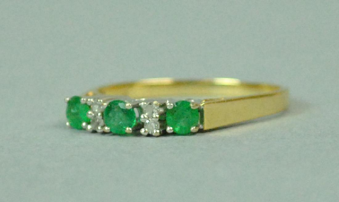 18K DIAMOND & EMERALD RING (1 of 3)