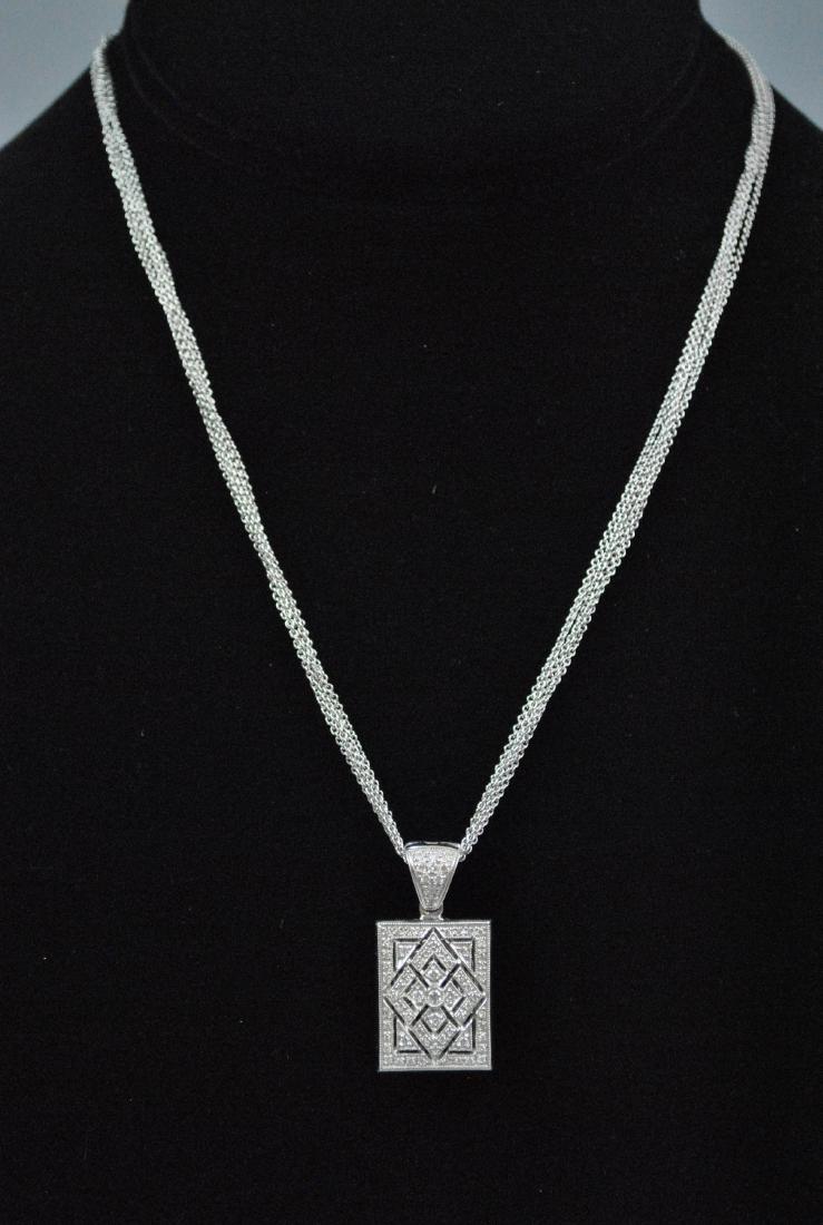 18K DIAMOND PENDANT VINAIGRETTE ON 14K CHAIN (1 of 6)