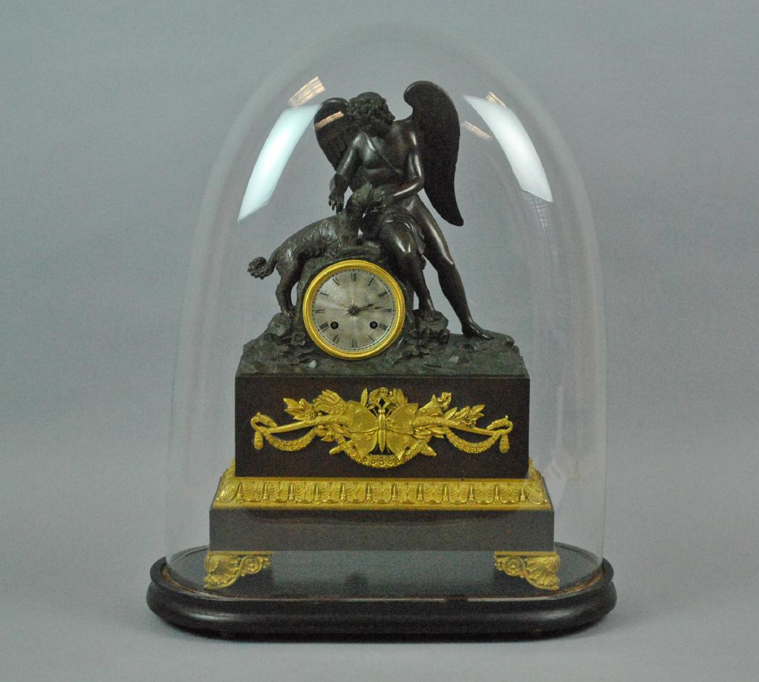 FRENCH EMPIRE BRONZE MANTEL CLOCK (1 of 8)