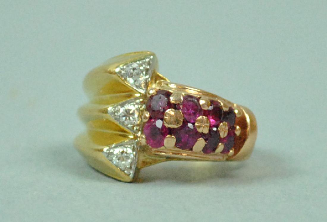 18K RETRO RUBY & DIAMOND RING (1 of 4)