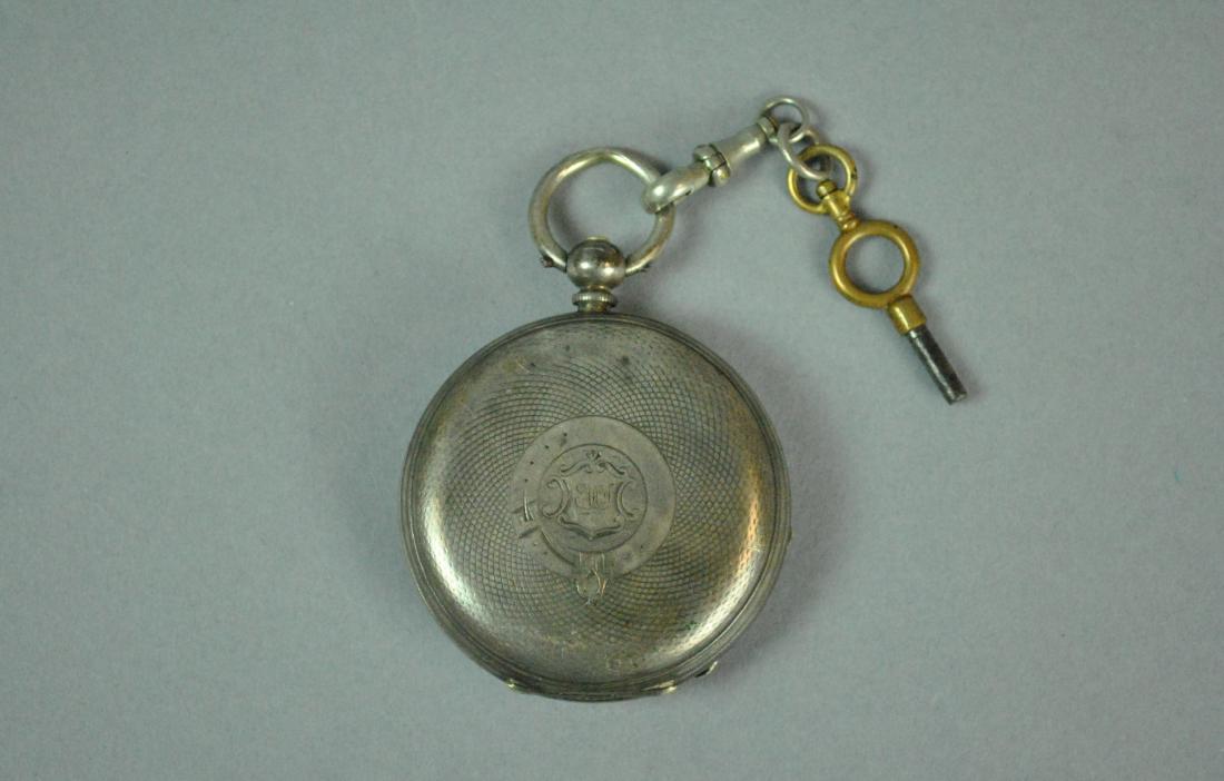 STERLING KEY WIND POCKET WATCH (1 of 4)