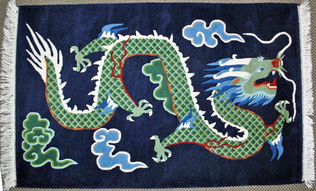 INDIAN PICTORIAL WOOL RUG, 6.2 X 4.0 (1 of 3)