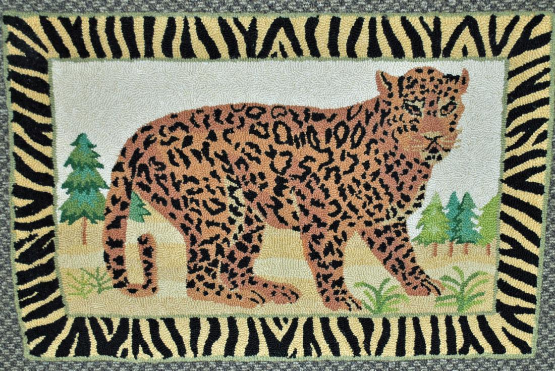 CHINESE PICTORIAL HOOKED RUG, 2.9 X 1.9 (1 of 2)