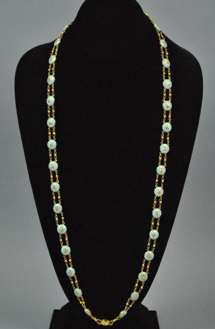 18K ETRUSCAN STYLE ENAMELED NECKLACE (1 of 6)
