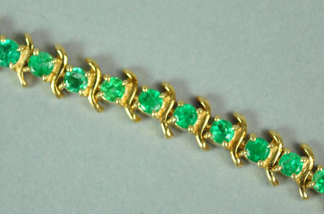 18K EMERALD TENNIS BRACELET, 6.50CTW (1 of 5)
