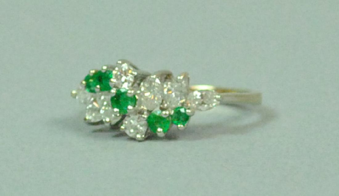 18K EMERALD & DIAMOND CLUSTER RING (1 of 4)