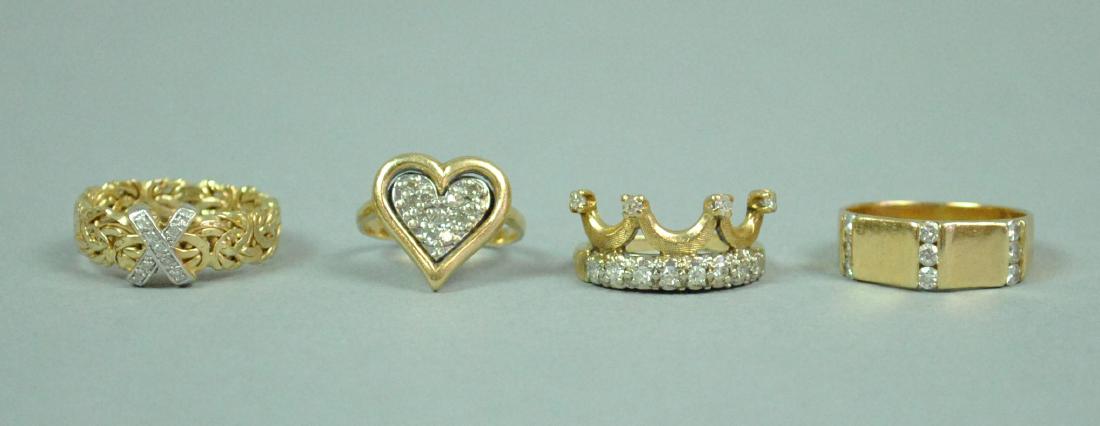 (4) 14K DIAMOND RINGS (1 of 2)