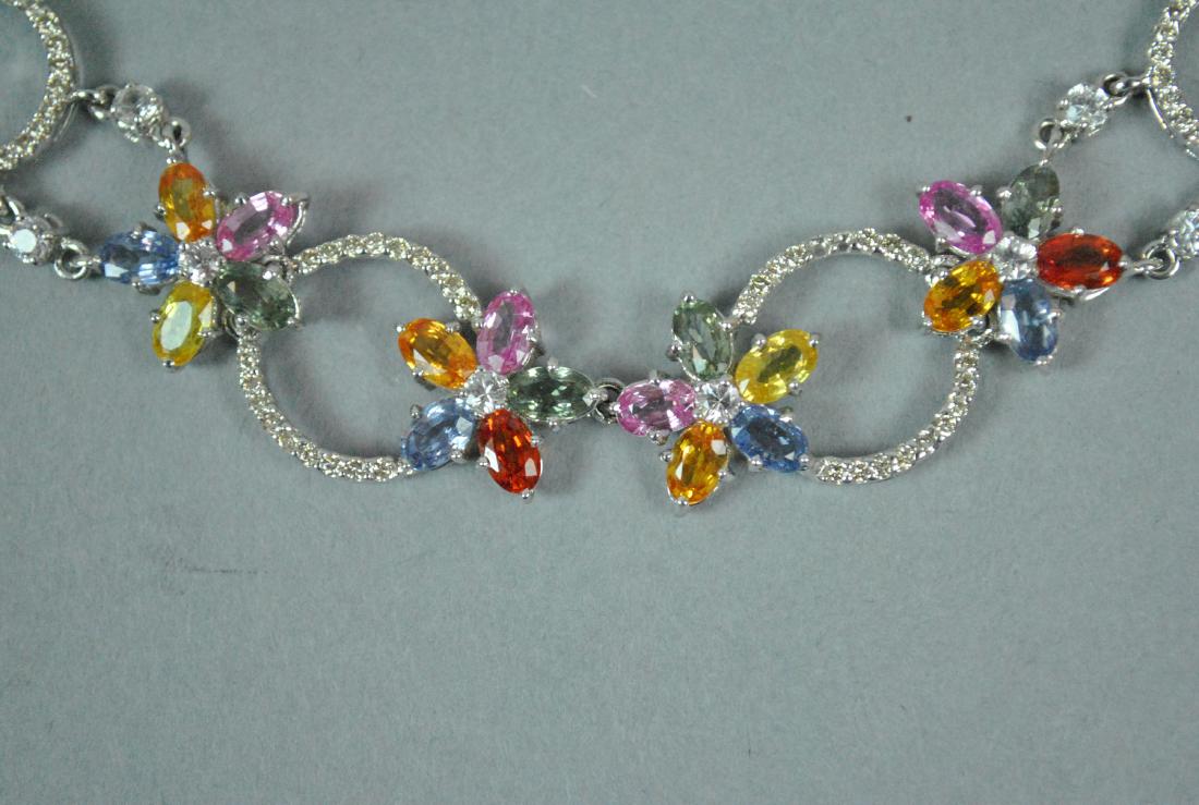 14K SAPPHIRE FLORAL NECKLACE (1 of 4)