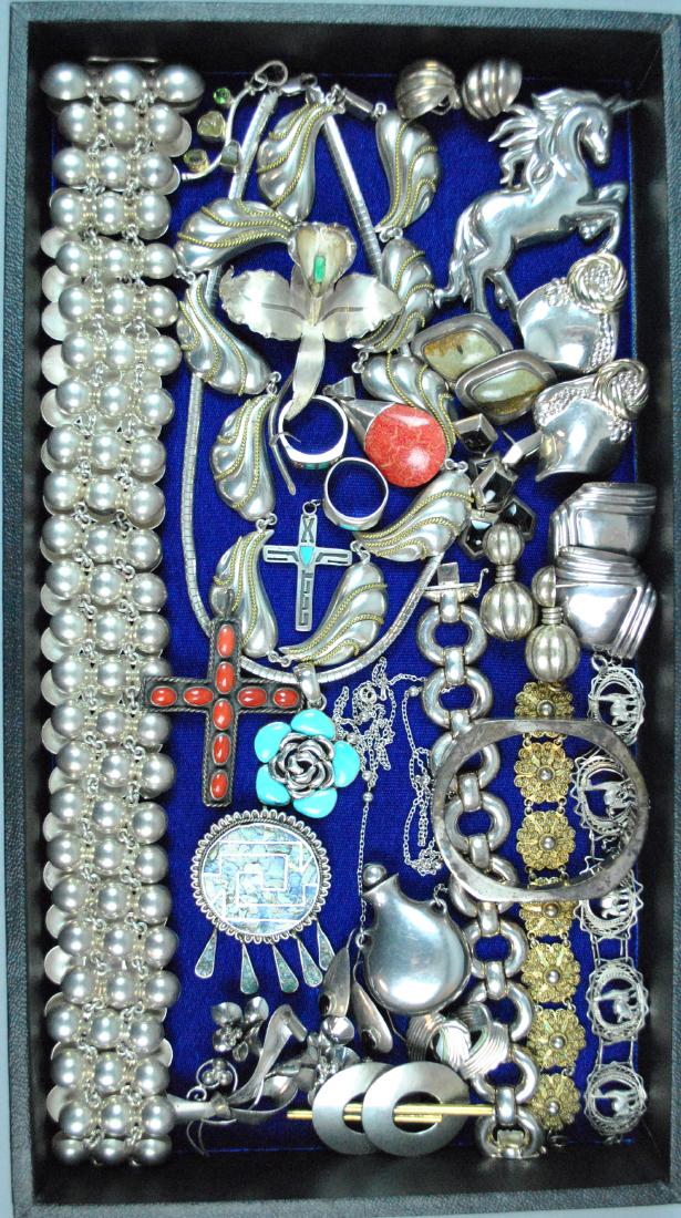 (25+) PIECE SILVER JEWELRY GROUP (1 of 4)