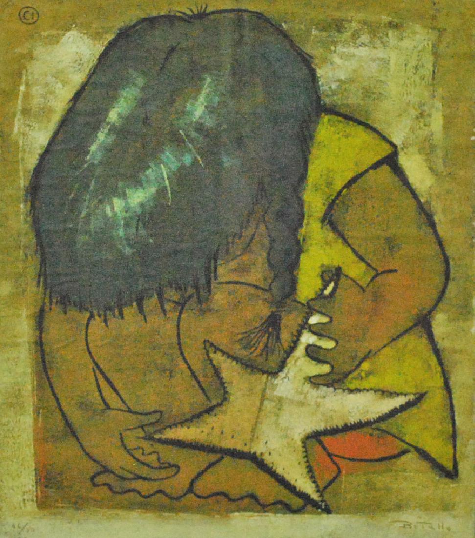 ANGEL BOTELLO LINOCUT - STAR FISH (1 of 9)