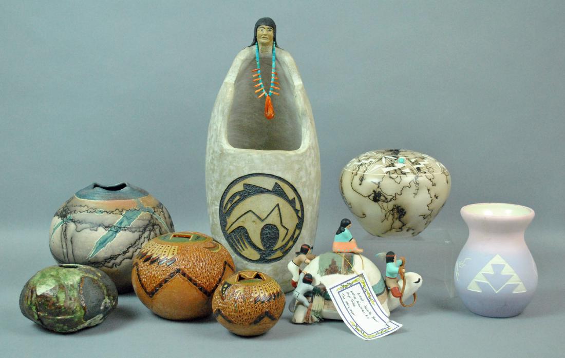 (8) Piece Native American Pottery Group