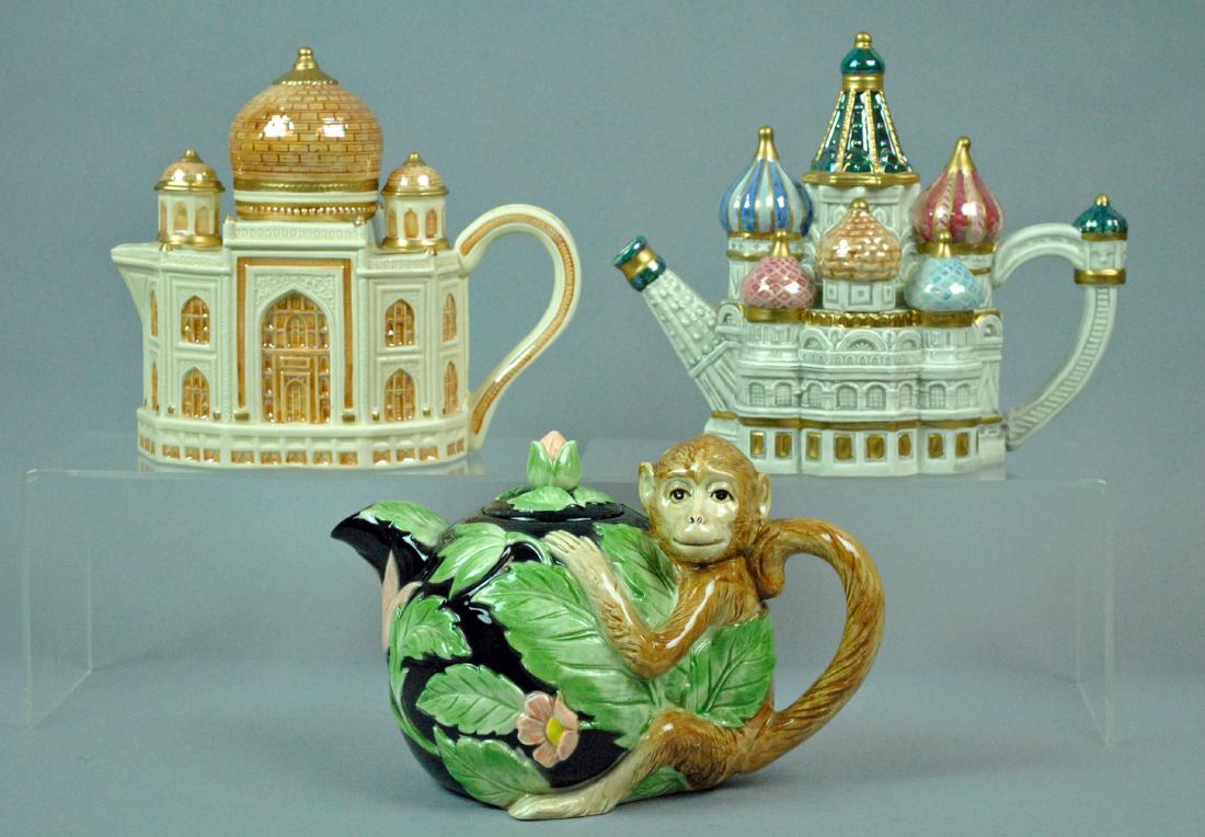 (3) FITZ & FLOYD PORCELAIN NOVELTY TEAPOTS (1 of 5)