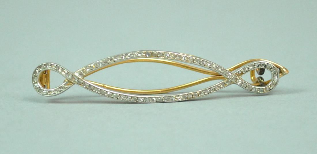 GOLD-BACKED PLATINUM & DIAMOND BARRETTE (1 of 3)