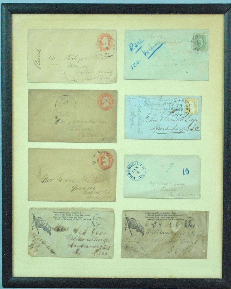 FRAMED COLLECTION OF CSA CIVIL WAR ERA ENVELOPES (1 of 10)