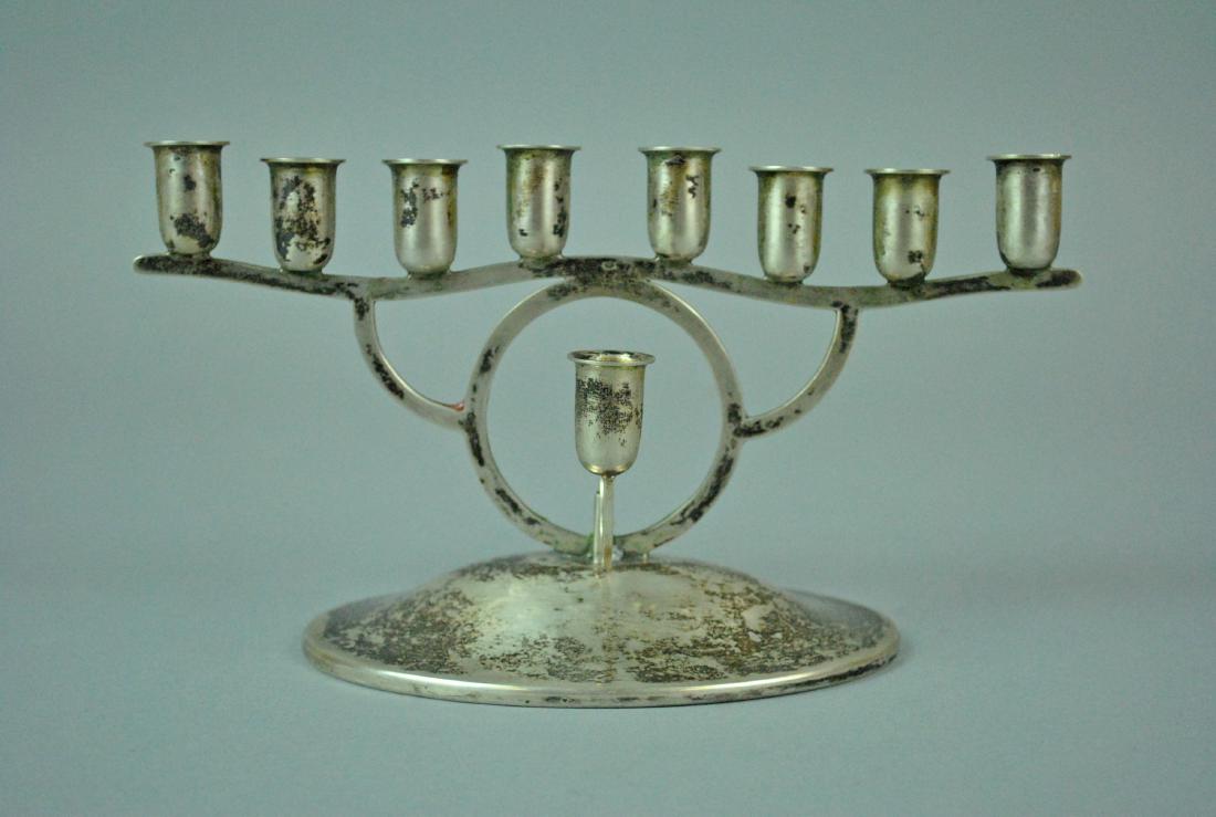 JUDAICA AUSTRIAN SILVER HANUKKAH MENORAH (1 of 2)