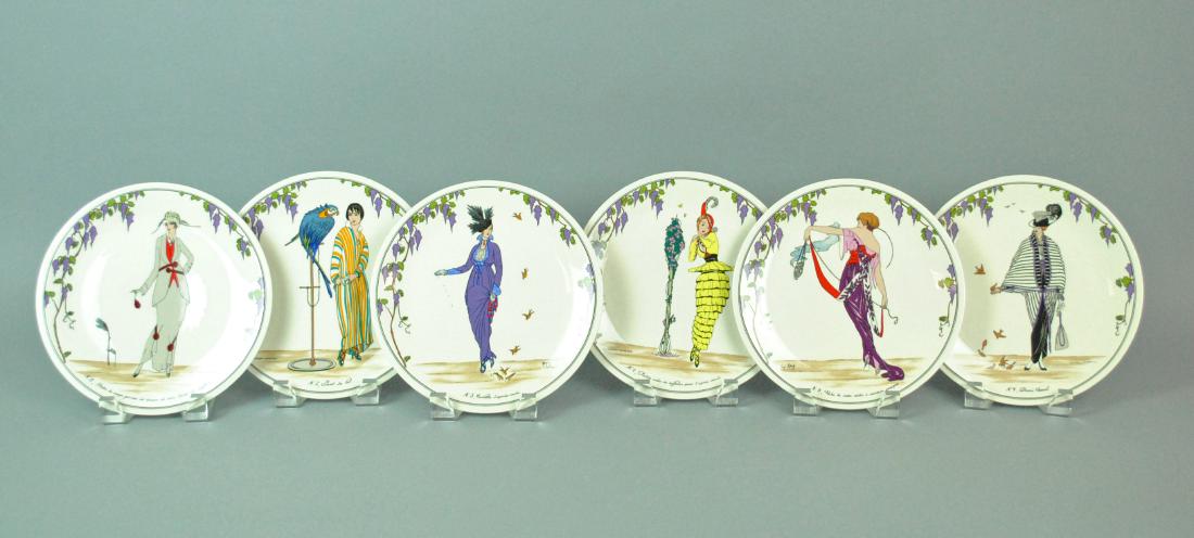 SET OF 12 VILLEROY & BOCH DESIGN 1900 PLATES: comprising 2 sets of 6, good condition (a couple very minute rim flaws), 8in.