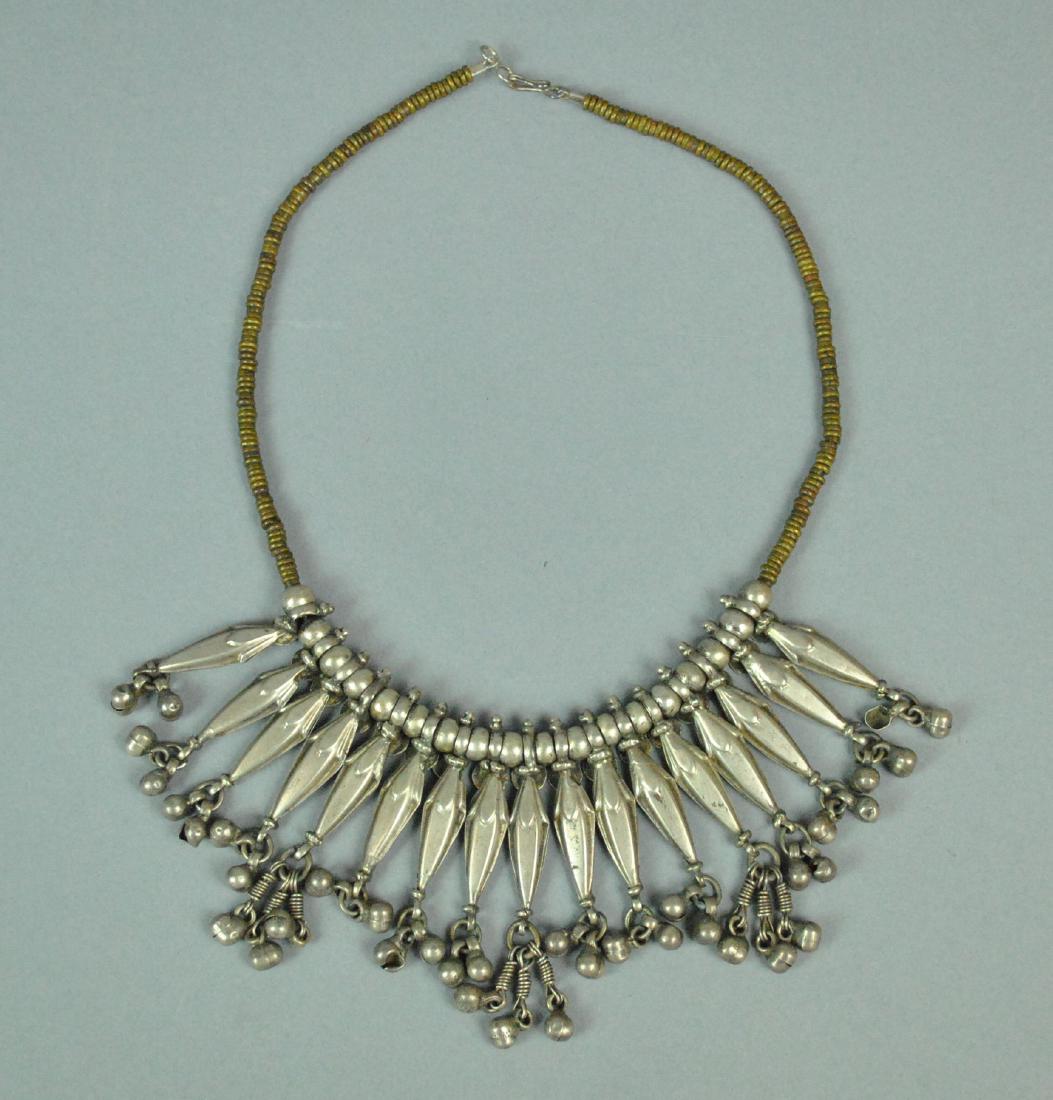 SILVER & BRONZE INDIAN DANGLE NECKLACE (1 of 4)