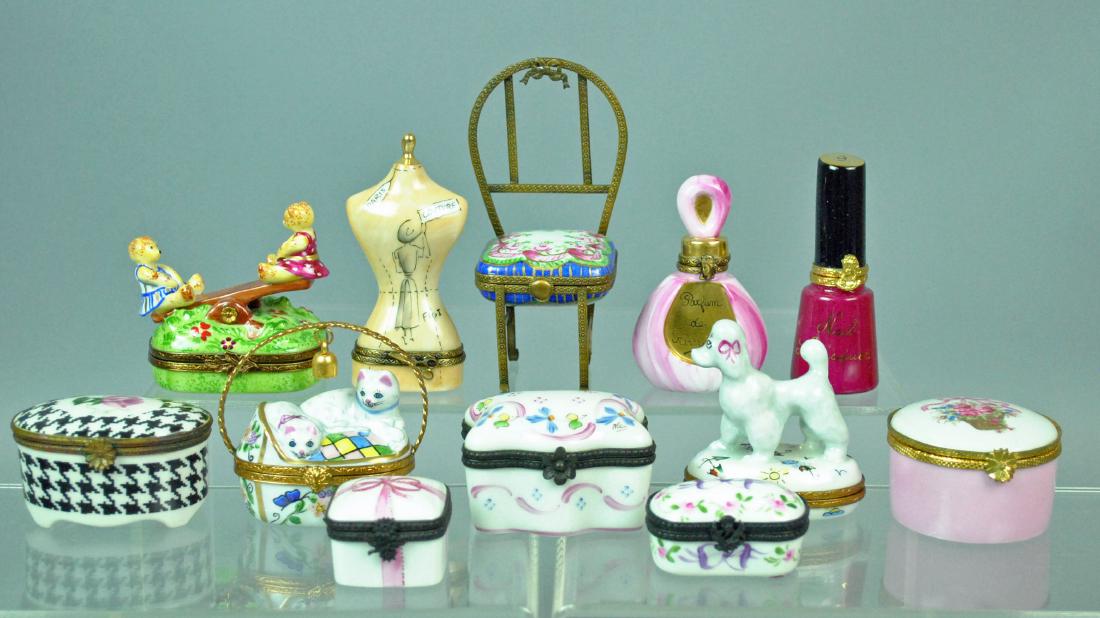 (12) LIMOGES TRINKET BOXES - MOSTLY VANITY THEMED (1 of 6)