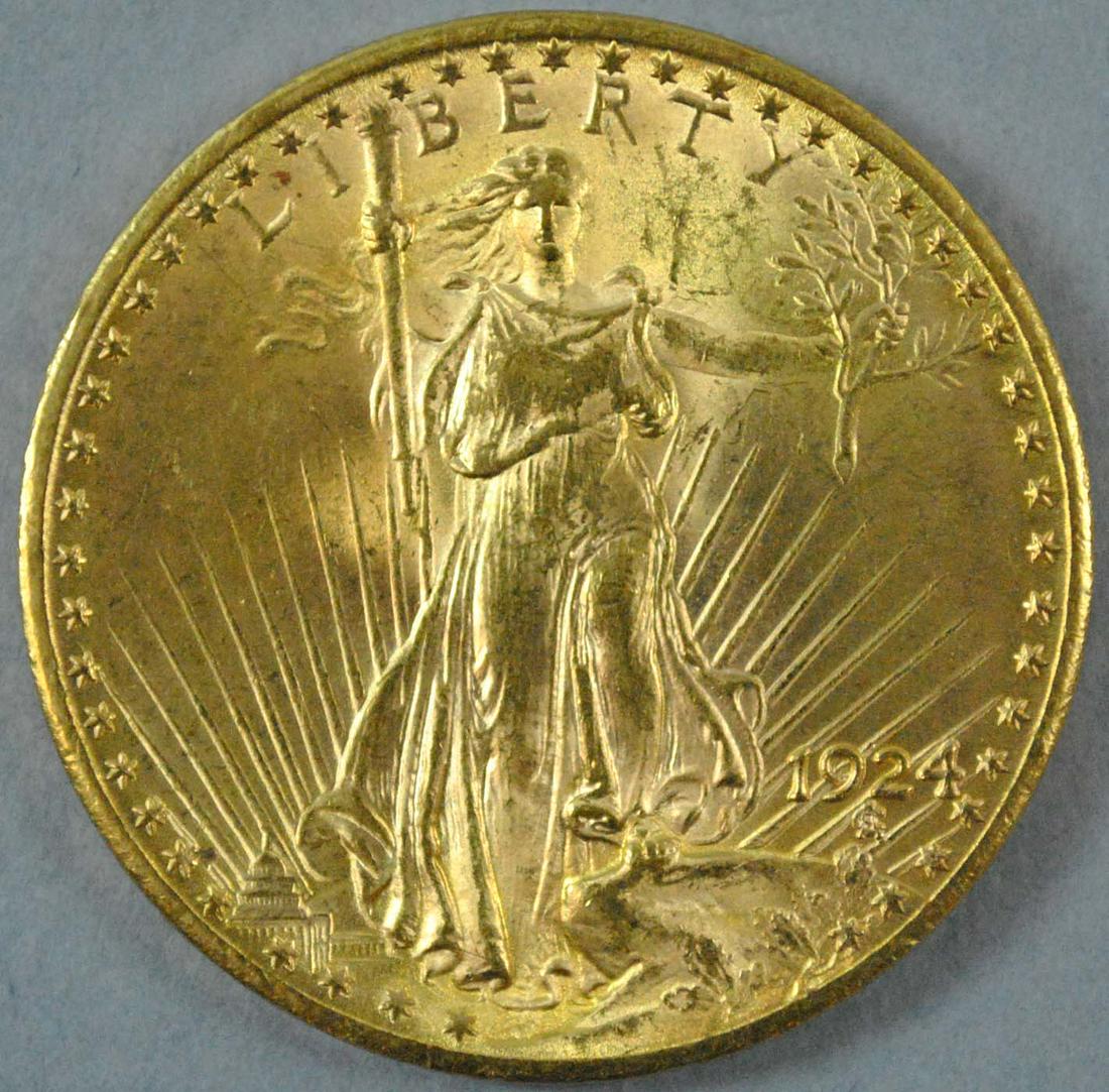 1924 $20 DOUBLE EAGLE US GOLD COIN (1 of 2)