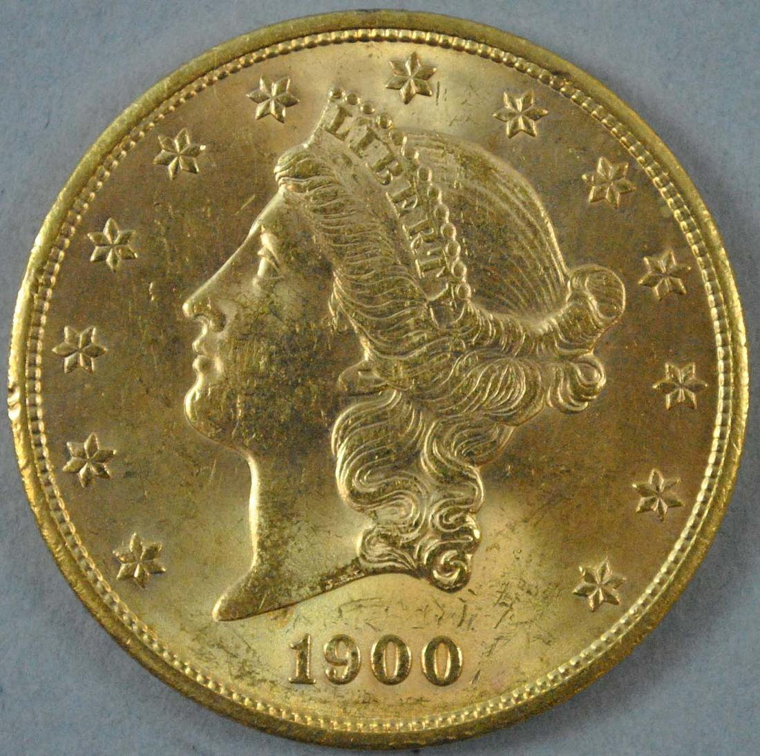 1900 $20 DOUBLE EAGLE US GOLD COIN (1 of 2)