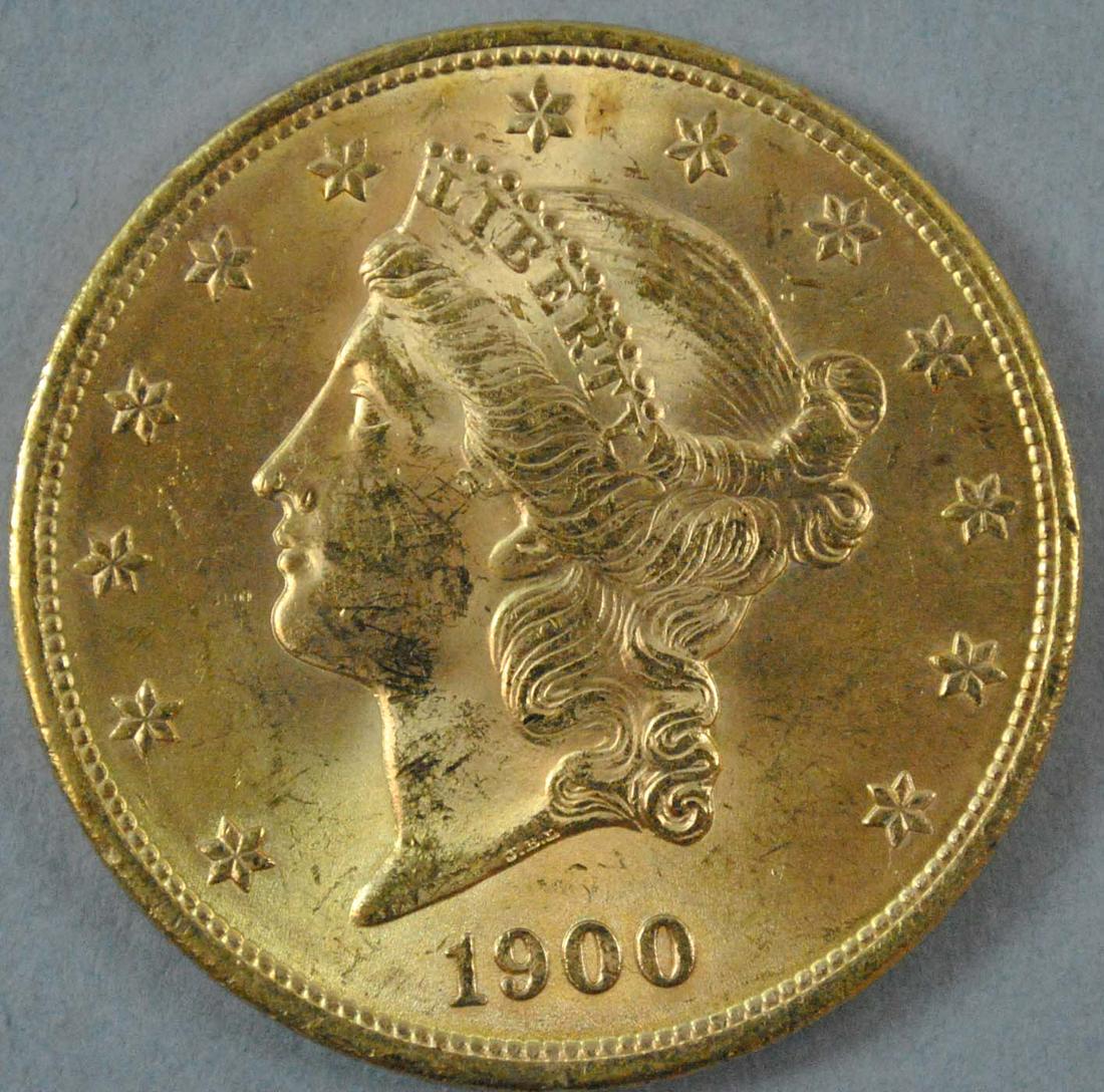 1900 $20 DOUBLE EAGLE US GOLD COIN (1 of 2)