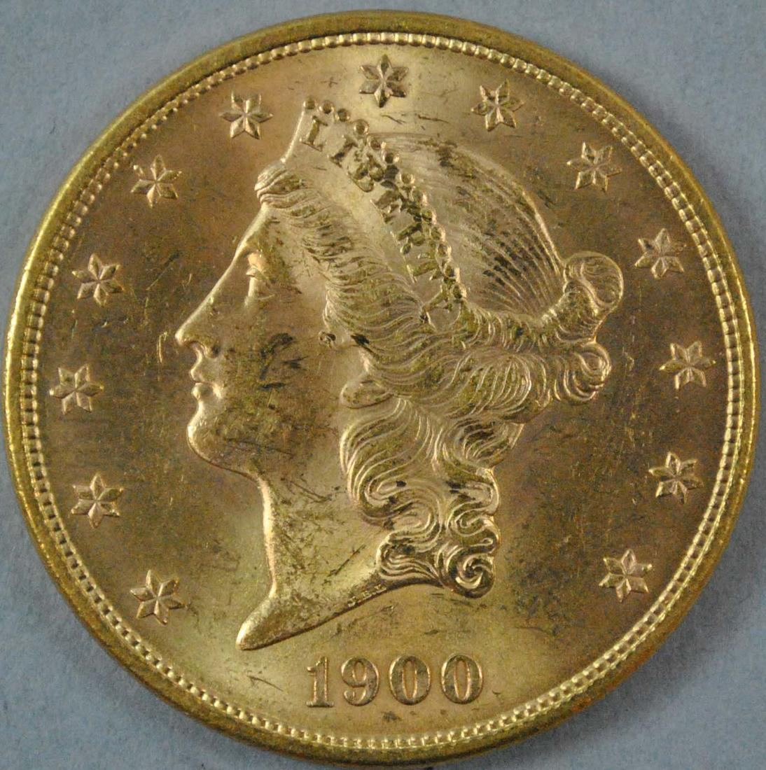 1900 $20 DOUBLE EAGLE US GOLD COIN (1 of 2)
