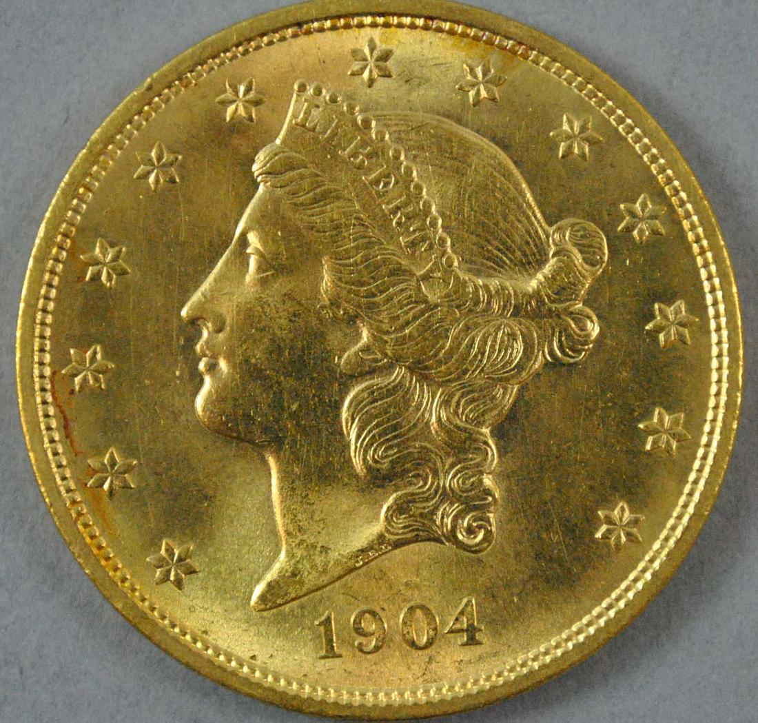 1904 $20 DOUBLE EAGLE US GOLD COIN (1 of 2)