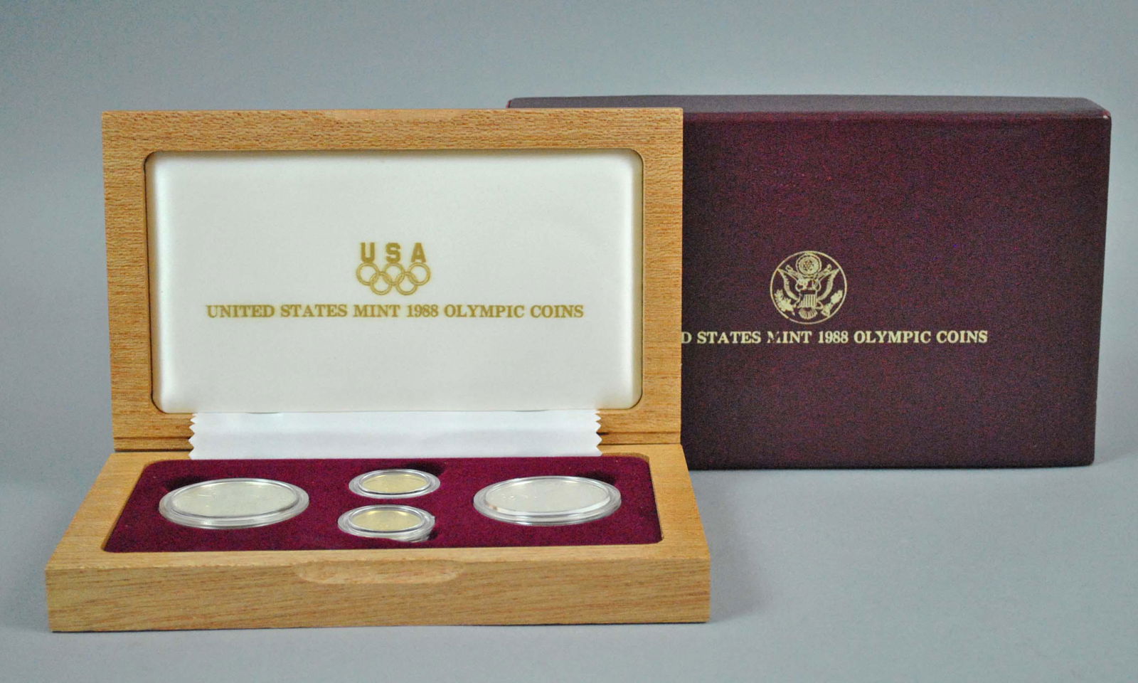 1988 US OLYMPICS GOLD & SILVER FOUR COIN SET (1 of 2)