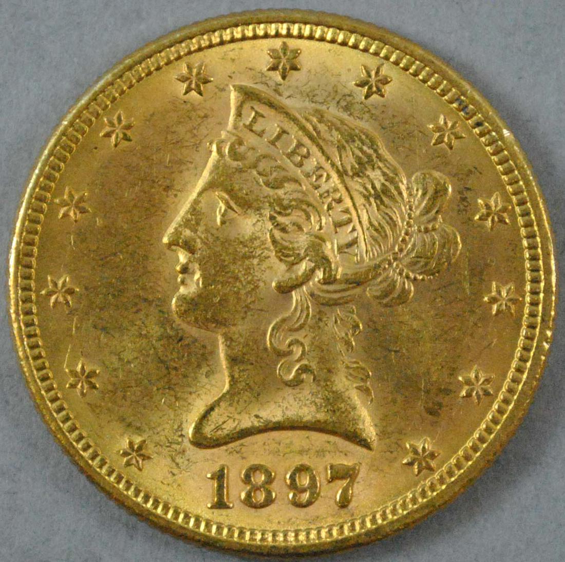 1897 $10 EAGLE US GOLD COIN (1 of 2)