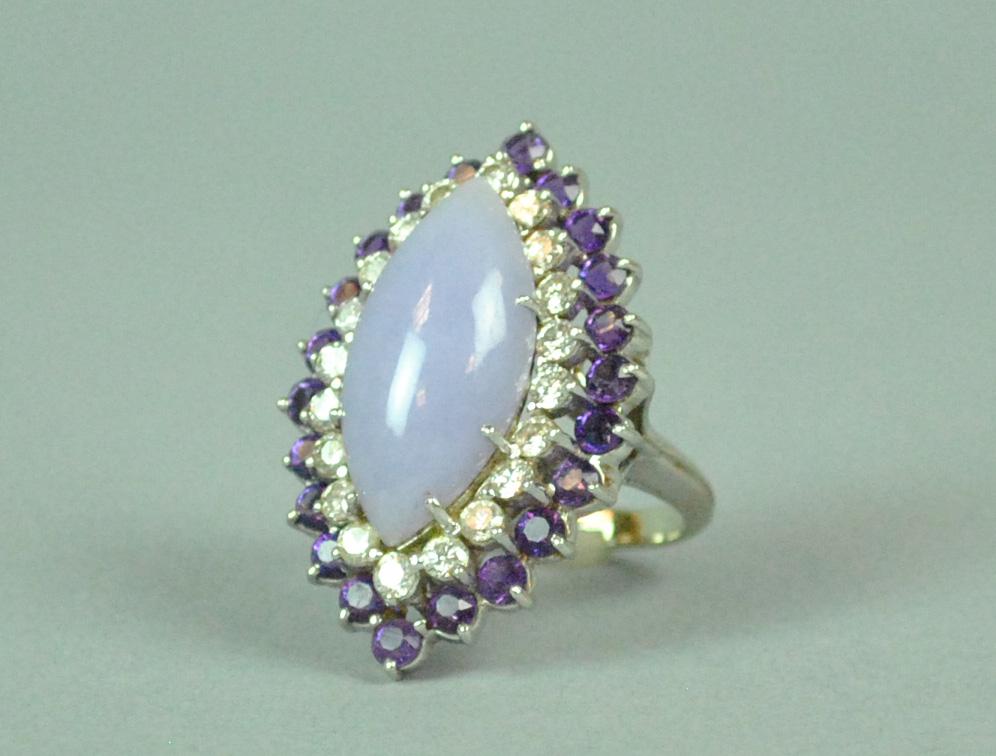 LAVENDER JADE, DIAMOND & AMETHYST DINNER RING (1 of 4)