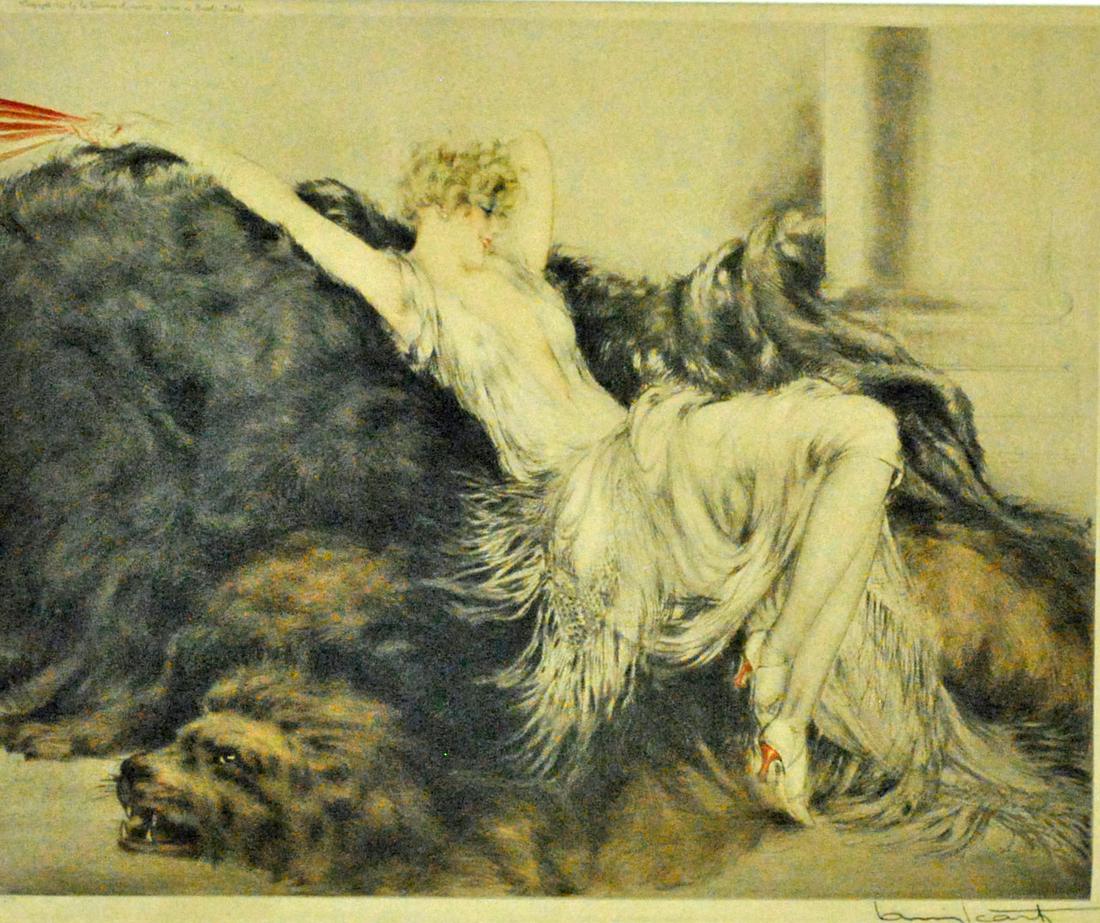 LOUIS ICART ETCHING - LAZINESS (1 of 9)