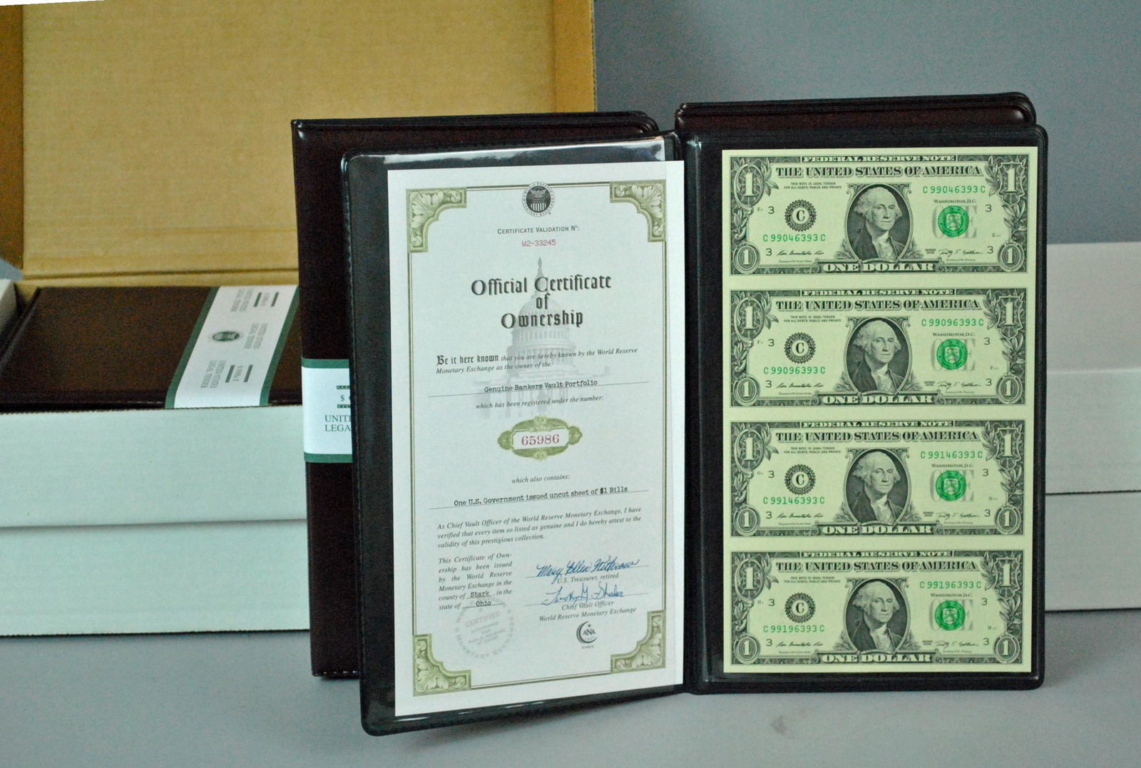 (30) UNCUT SHEETS OF 4-$1 FED RESERVE NOTES (1 of 4)